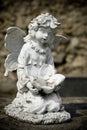 Old cemetery angel sculpture made of stone Royalty Free Stock Photo