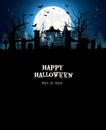 Old cemetery halloween background vertical poster Royalty Free Stock Photo