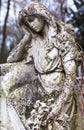 Old cemetery marble sculpture of the angel