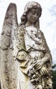 Old cemetery marble sculpture of the angel