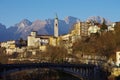 The old center of Belluno among the Dolomites. Royalty Free Stock Photo
