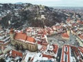 Old center of Brasov. Aerial view Royalty Free Stock Photo