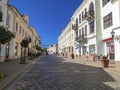 Old center of Grodno. Beautiful pedestrian Sovetskaya street in old city. Sunny summer day. Grodno, Belarus