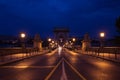 Chain Bridge, Budapest. Night city view Royalty Free Stock Photo