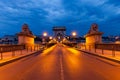 Chain Bridge, Budapest. Night city view Royalty Free Stock Photo