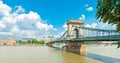 Old Chain Bridge in Budapest Royalty Free Stock Photo