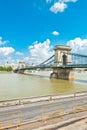 Old Chain Bridge in Budapest Royalty Free Stock Photo