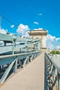 Old Chain Bridge in Budapest Royalty Free Stock Photo