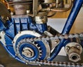 Old chain driven early motorcycle Royalty Free Stock Photo