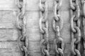 Old chain on wooden background Royalty Free Stock Photo