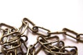 Old Chains, Closeup of rusty chain on white background