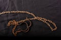 Old chains or handcuffs used to hold prisoners or slaves