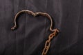 Old chains or handcuffs used to hold prisoners or slaves