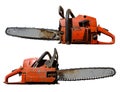 old chainsaw on white isolated background Royalty Free Stock Photo