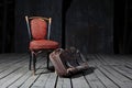 Old chair and suitcase Royalty Free Stock Photo