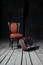 Old chair and suitcase Royalty Free Stock Photo