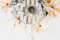 Old chandelier design and interior decoration ceiling and room light, close-up Royalty Free Stock Photo