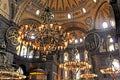 Old chandeliers in Hagia Sophia basilica, Istanbul, Turkey
