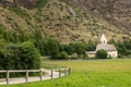 Old chapel St. Caesarius in Flutsch on a cloudy day in summer Royalty Free Stock Photo