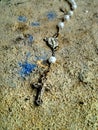 Old chaplet in the cement Royalty Free Stock Photo