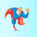 Old charismatic hipster Superhero. Superhero in action. Vector illustration.