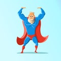 Old charismatic hipster Superhero. Superhero in action. Vector illustration.