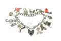 Old charm bracelet heart Royalty Free Stock Photo