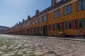 Old charming row houses in Copenhagen, Denmark