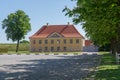 Old charming yellow building at the old fortress Kastellet, Copenhagen, Denmark