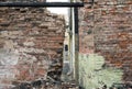 Old charred brick walls Royalty Free Stock Photo