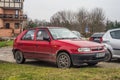 Old Czechoslovak car Skoda Favorit parked Royalty Free Stock Photo