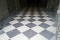 Old checkered floor. Black and white checkered marble floor Royalty Free Stock Photo