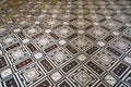 Old checkered floor. Decorative ornamental checkered marble floor Royalty Free Stock Photo