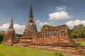 Old Chedi at the ruins Wat Phra Si Sanphet Temple, Thailand, Ayutthaya Royalty Free Stock Photo