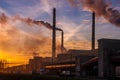 An old chemical factory that emits huge amounts of dust and smoke Royalty Free Stock Photo