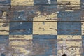 Old chessboard texture with worn paint crack textured wooden surface horizontal photography