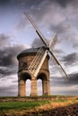 The old Chesterton Windmill under grey clouds