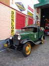 Old 1930 Chevrolet AD Universal beer barrel delivery pickup truck. Fileteado artwork. Cobblestones