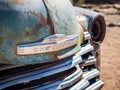 Old Chevrolet car wreck left in Solitaire on the Namib Desert, N Royalty Free Stock Photo