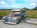 Old Chevrolet Suburban car captured at the American beauty car show Royalty Free Stock Photo