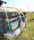 Old Chevy C10 Frontend in a Field Royalty Free Stock Photo