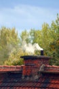 Old chimney and smoke Royalty Free Stock Photo