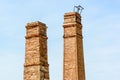 Old chimney a sunny day in a blue sky Royalty Free Stock Photo