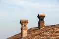 Old chimneys on the roof Royalty Free Stock Photo