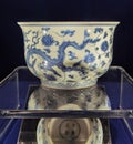 Old China Ming Dynasty Zhengde Ceramic Antique Porcelain Blue-and-white Bowl Dragon Design Flower Craftsmanship Tigela Porcelana