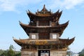 Old chinese bridge. The ancient Shuanglong Bridge Seventeen Span Bridge near Jianshui, Yunnan, Chin Royalty Free Stock Photo