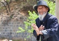 Old Chinese Man Kung Fu Demonstration 3 Royalty Free Stock Photo