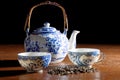 Old Chinese porcelain teapot Royalty Free Stock Photo