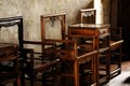 Chinese style wooden chair old Royalty Free Stock Photo