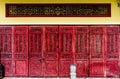 Old Chinese wooden door, Asian valuables, golden teak In Asia, the old Gaesian road Royalty Free Stock Photo